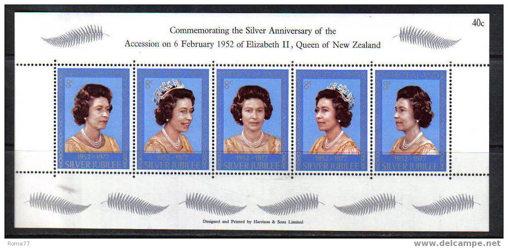 701c - NUOVA ZELANDA, 1977 : Silver Jubilee Elizabeth II  *** IL B.F. - Blokken & Velletjes