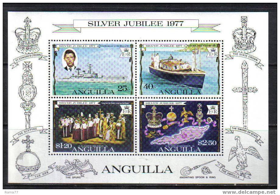 875 - ANGUILLA, 1977 : Silver Jubilee Elizabeth II  *** IL B.F. - Anguilla (1968-...)