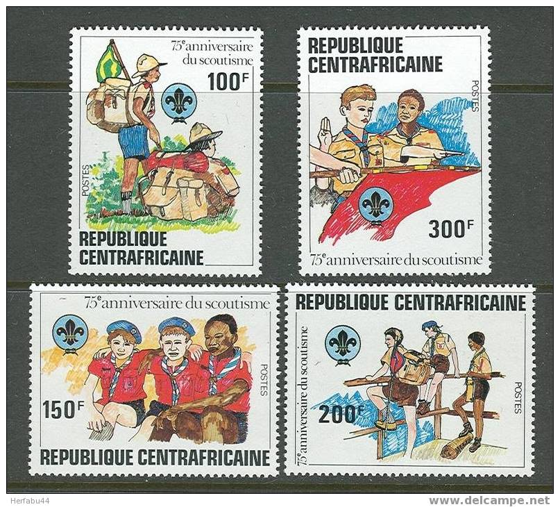 Central African  Republic          "Scouts"         Set        SC#497-500 MNH** - Unused Stamps
