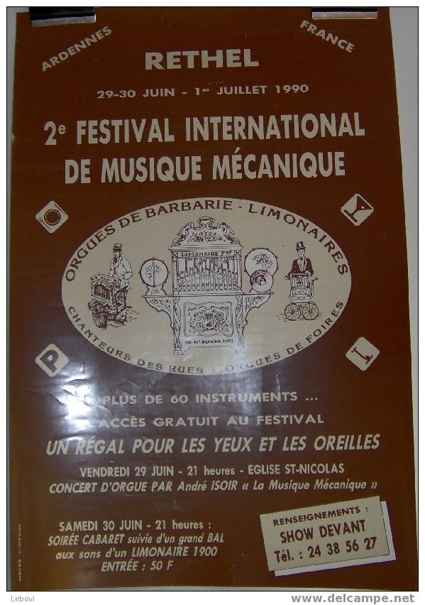 RETHEL - 2e Festival International De Musique Mécanique (1990) - Affiches & Posters