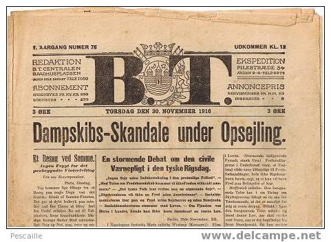 BT 30 Novembre 1916 - Lingue Scandinave