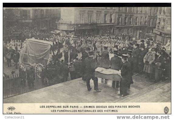 LES ZEPPELINS SUR PARIS .... LES FUNERAILLES NATIONALES DES VICTIMES - Accidents