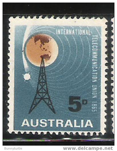 Australia 1965 Radio Mast And Satellite Orbiting Earth Used - Usati