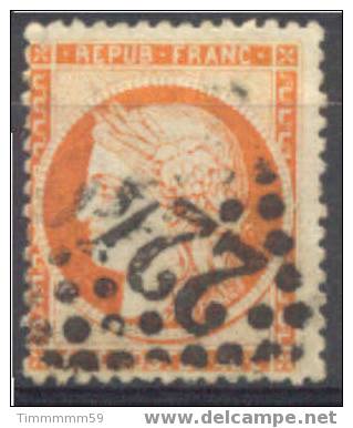 Lot N°5058  N°38 Orange Vif, Oblit GC 2240 MARSEILLE - 1870 Siège De Paris