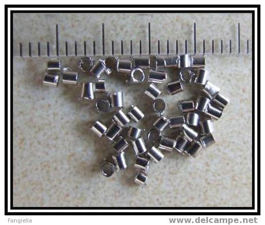 Lot De 50 Perles à écraser Tubes Argent Vieilli - Parels