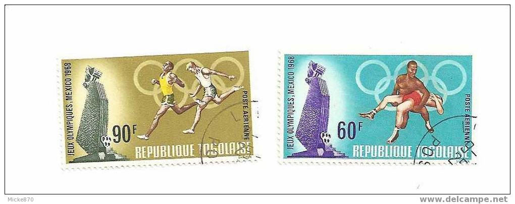 Togo Poste Aérienne N°86 Et 87 Oblitéré Lutte Et 100m - Summer 1968: Mexico City