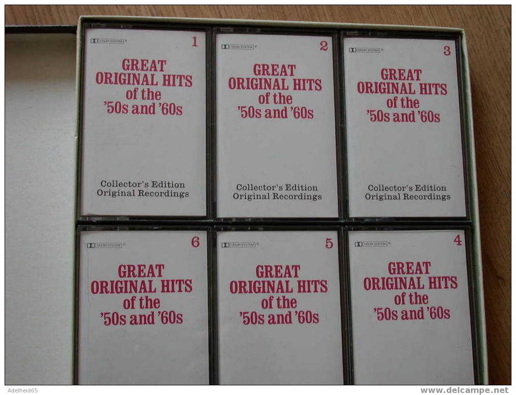 Collectors Edition 6x Great Original Hits Of The ´50s And ´60s, Ca. 1970, The Platters, Chuck Berry, Jim Reeves, Anka... - Cassettes Audio