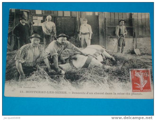 71) Montceau Les Mines - N° 12 - Descente D'un Cheval Dans La Mine    - Année  - EDIT Courcol - Tres Belle Carte - Montceau Les Mines