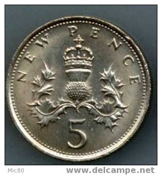 Grande-Bretagne 5 Pence 1971 Sup+ - 5 Pence & 5 New Pence
