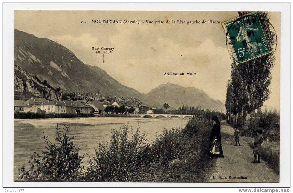 K4 - MONTMELIAN - Vue Prise De La Rive Gauche De L´Isère (1914 - JOLIE CARTE Animée) - Montmelian