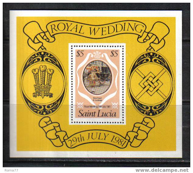 923 - ST. LUCIA, 1981 : Royal Wedding Charles And Diana  *** IL FOGLIETTO - St.Lucia (1979-...)
