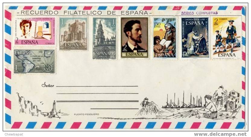 Recuerdo Filatelico De España - Puerto Pesquero - Variétés & Curiosités