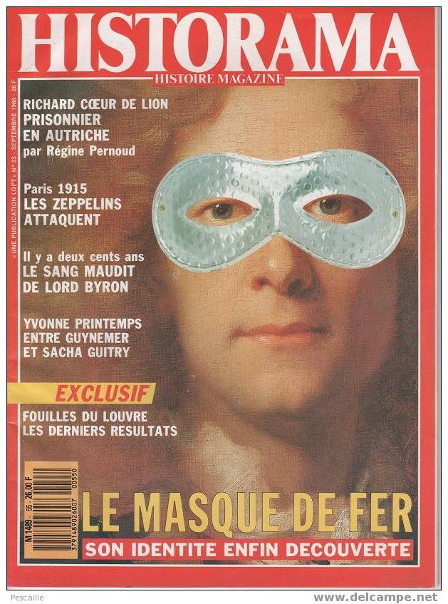 HISTORAMA - Masque De Fer - Lord Byron - Richard Coeur De Lion - Fouilles Du Louvre - Zeppelins ... - History