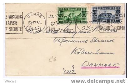 Sy026/ Syrien,  1927 – Brief Nach Kopenhagen Mit Maschinenstempel, Posteigenwerbung - Briefe U. Dokumente