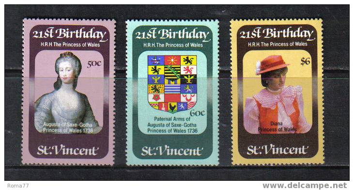 974 - ST. VINCENT, 1982 : 21st Birthday Of Lady Diana  *** - St.Vincent (...-1979)