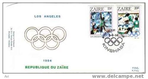 Zaire Los Angeles Olympic Games 1984 Fdc - Ete 1984: Los Angeles