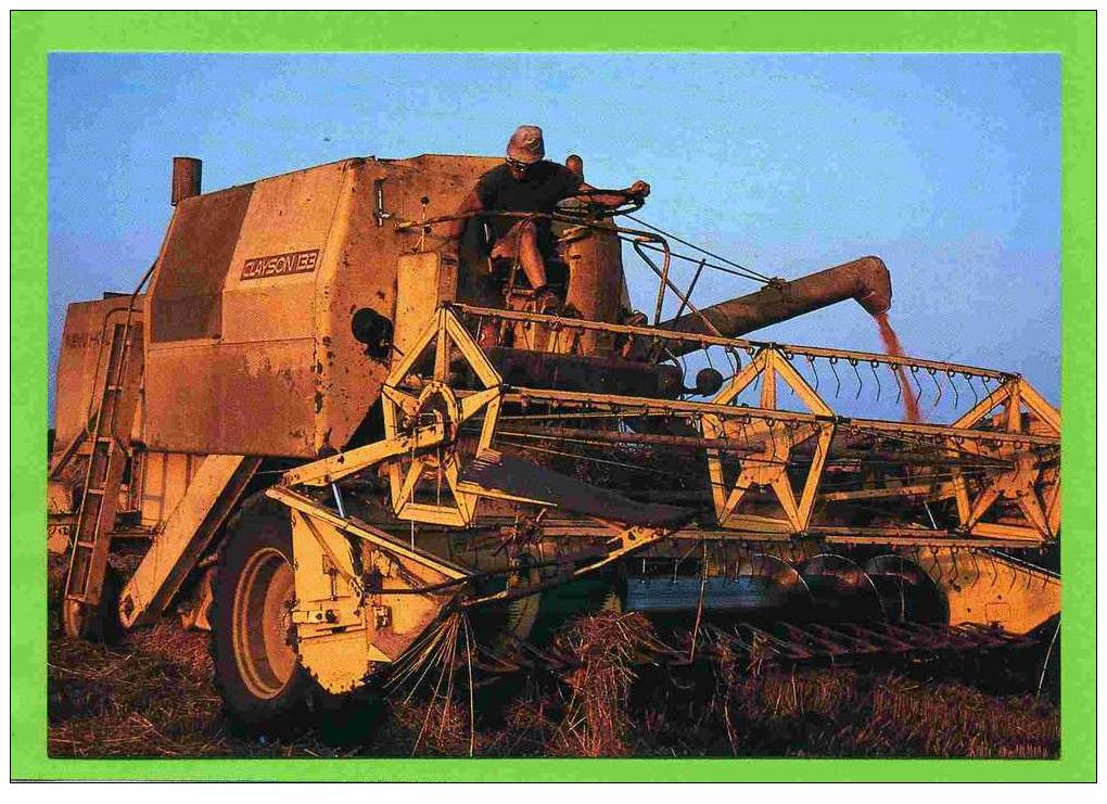 OYSONVILLE 1991 EN BEAUCE MOISSON DU BLE SUR CLAYSON 133 NEW HOLLAND PHOTO M. LAURENT CARTE SUPERBE ETAT - Cultivation