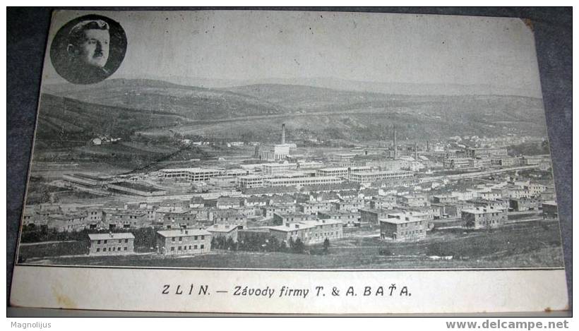 Factory,Zlin,T.&A. BATA,With Owner Picture,Czech Rep.,vintage Postcard - Industrial