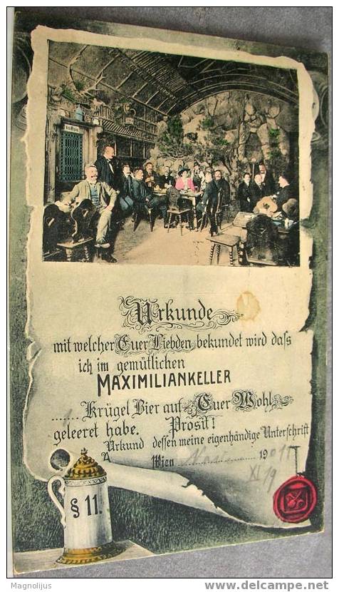 R!R!,Austria,Wien,Viena,Bar,Caffe,Beer,Maximiliankeller,vintage Postcard - Cafes