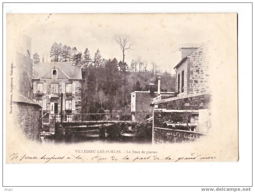 CPA----50---VILLEDIEU---- --VILLEDIEU-les-POELES--- --PONTde PIERRE - Villedieu