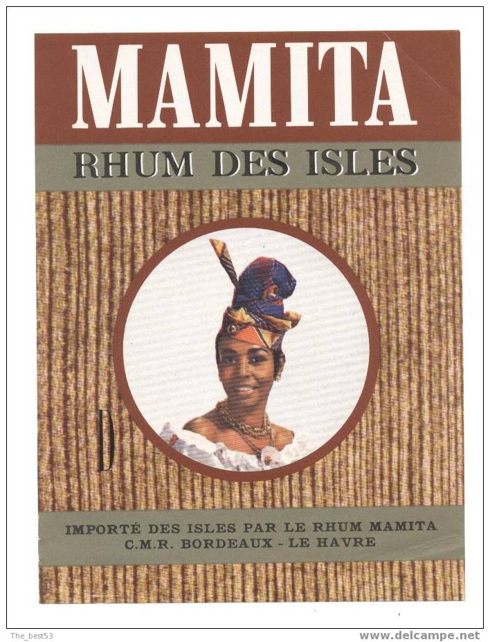 Etiquette  De  Rhum  -  Mamita  -  CMR  Bordeaux Le Havre - Rhum