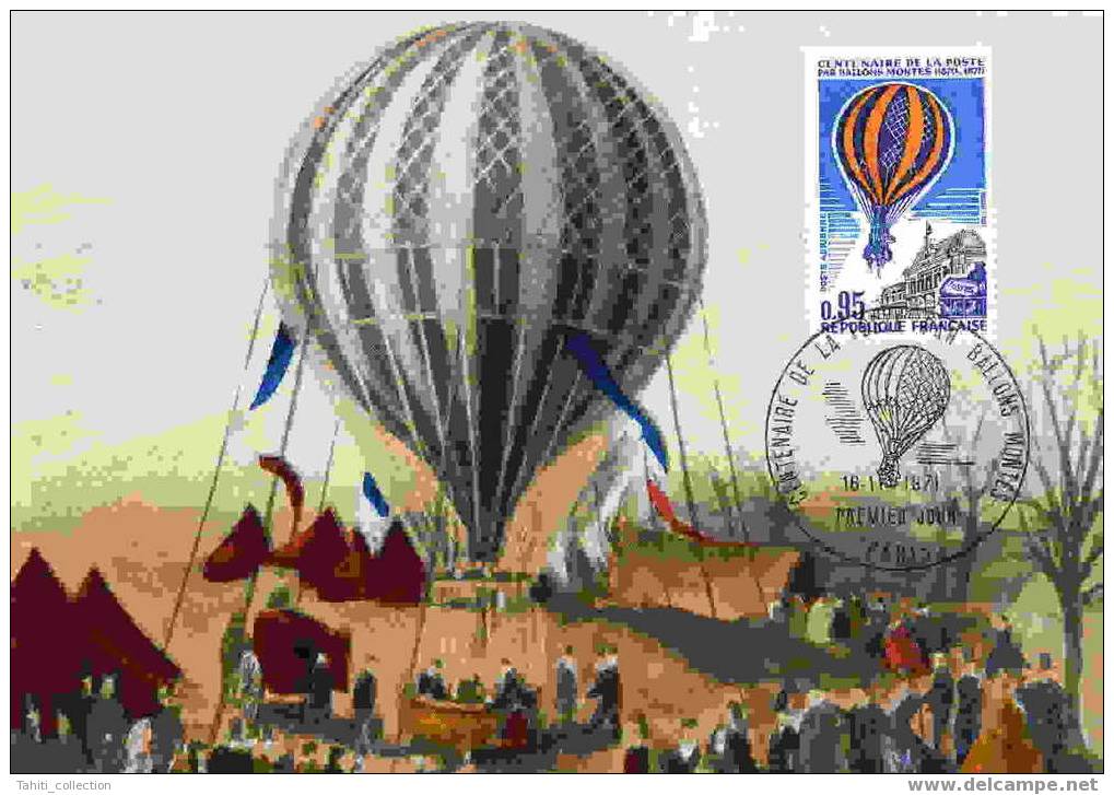 CENTENAIRE DE LA POSTE PAR BALLONS MONTES 1870-1871 - Balloons
