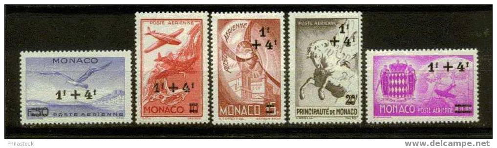 MONACO POSTE AERIENNE Nº 8 A 12 * - Airmail