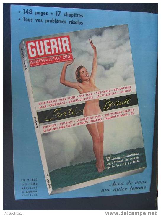 REVUE MEDICALE GUERIR / RHUMATISMES SCIATIQUES CELLULITES/SURDITE/MAUX ESTOMAC ACUPUNTURE MASSAGE CHINOIS /VARICES/ 1952 - Medicina & Salute