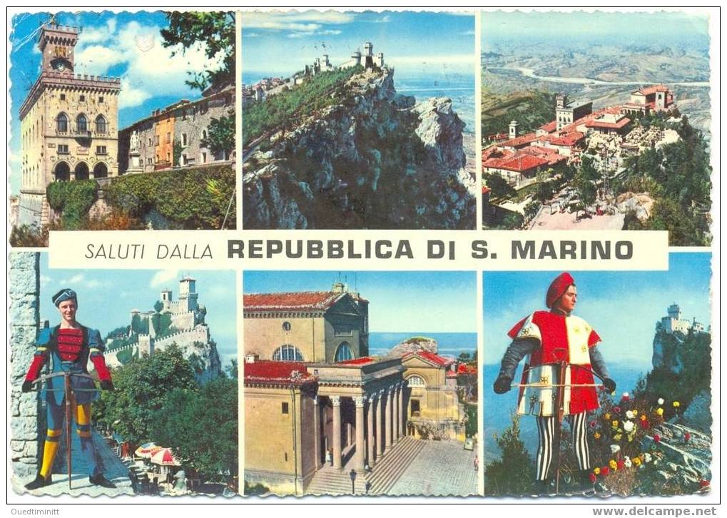Saluti Dalla Repubblica Di S.Marino.Multi-vues Cpsm Coul.1960. - San Marino