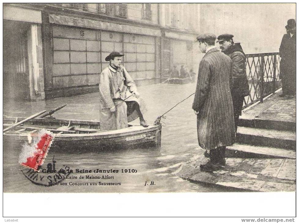 MAISONS ALFORT CRUE DE LA SEINE JANVIER 1910 - Maisons Alfort