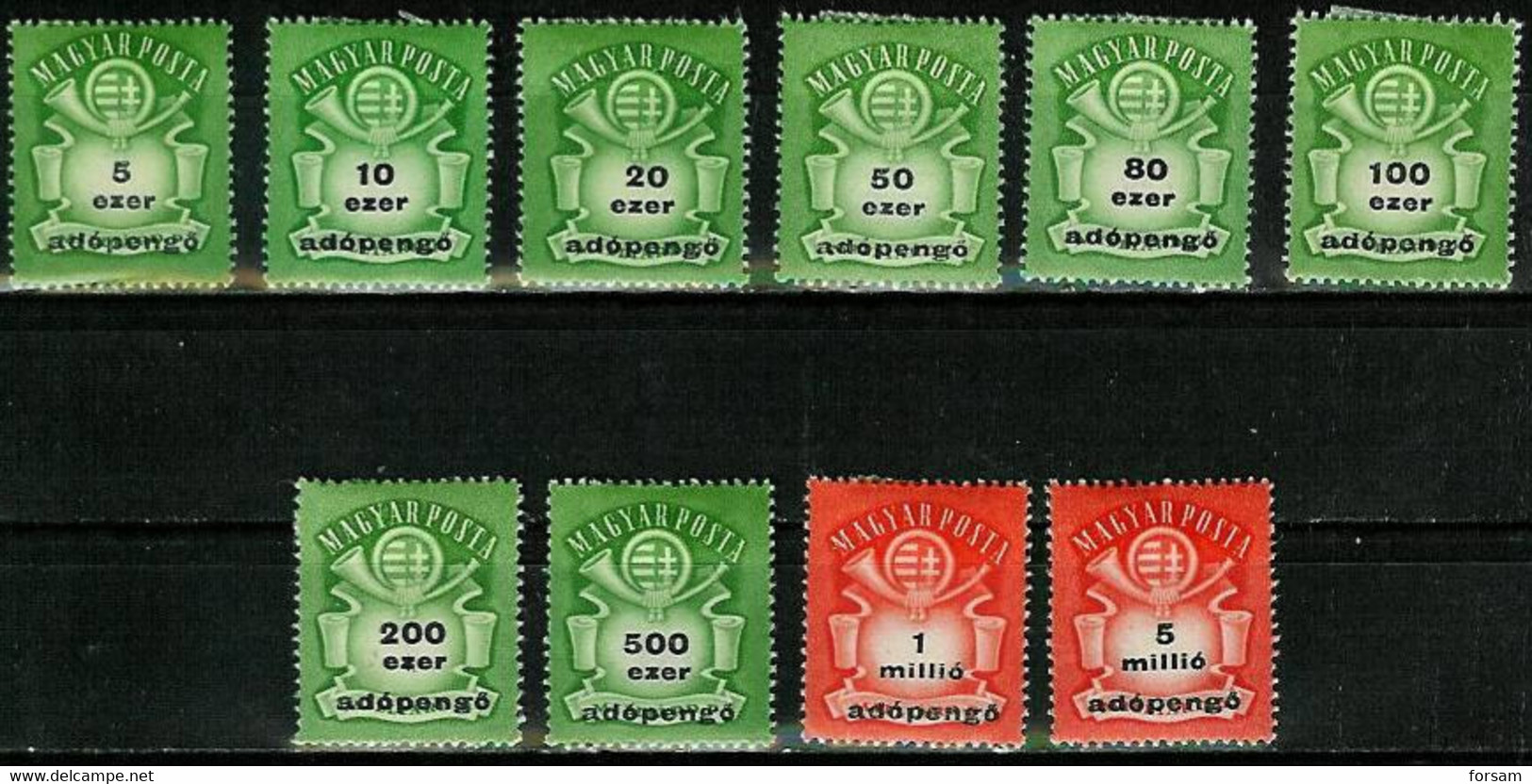 HUNGARY..1946..Michel # 933-942...MLH. - Ungebraucht