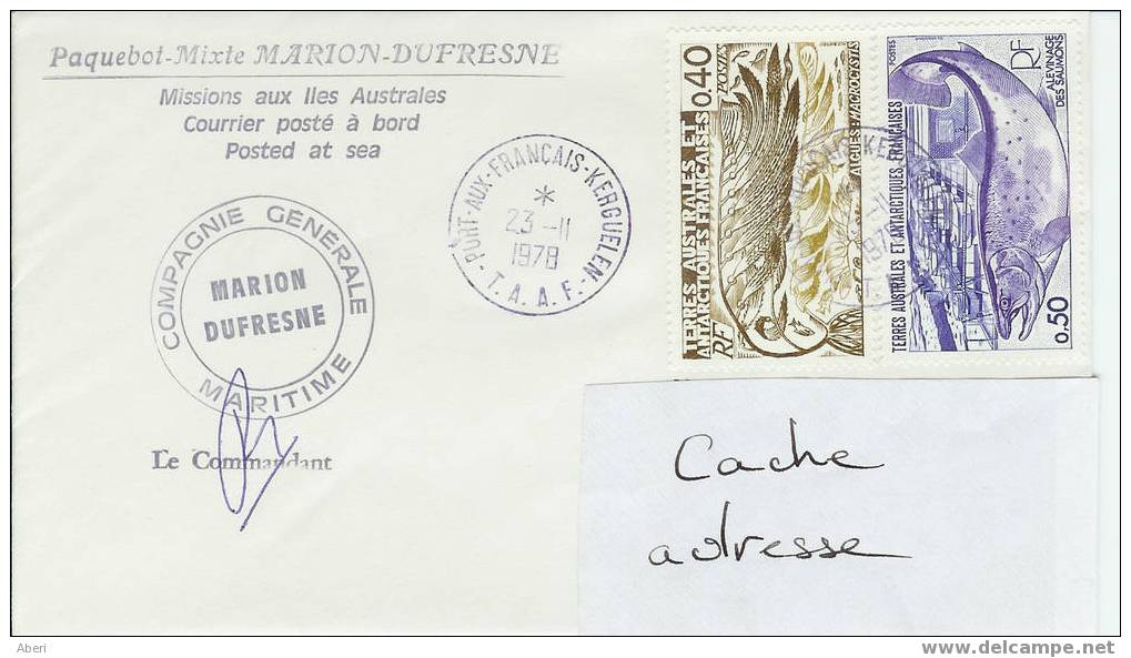 642 MARION DUFRESNE En Escale à KERGUELEN- 1978- - Lettres & Documents