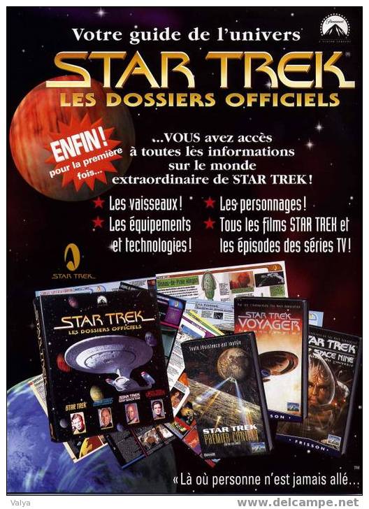 Dépliant-cahier Publicitaire Pour LES DOSSIERS OFFICIELS STAR TREK - Werbetrailer