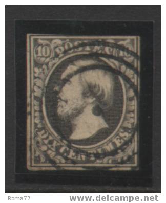 182 - LUSSEMBURGO , 10 Cent Nero Grigio N. 1 - 1852 Guillaume III