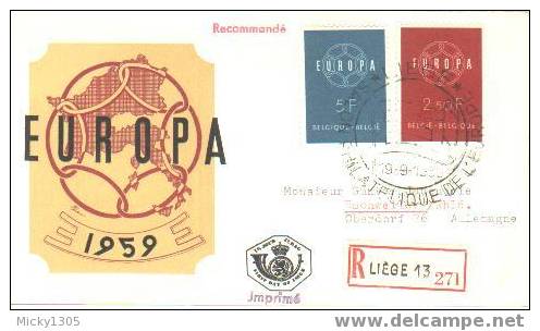 Belgien FDC (G066) - 1959