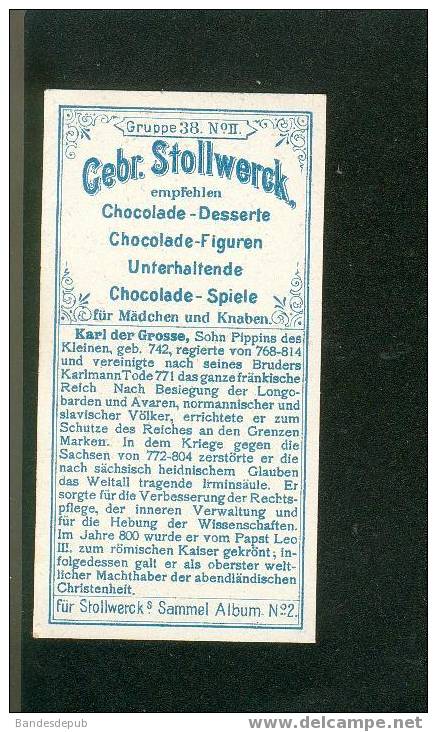 Stollwerck Belle Chromo Dorée Guerrier Allemand Croisade Karl Le Grand Charlemagne - Stollwerck