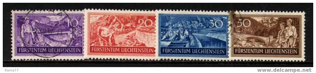 235 - LIECHTENSTEIN , Disoccupazione N. 137/140  Usato - Used Stamps