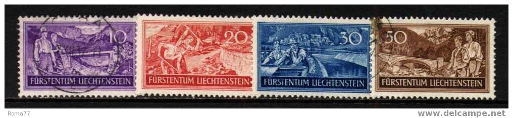 235 - LIECHTENSTEIN , Disoccupazione N. 137/140  Usato - Oblitérés