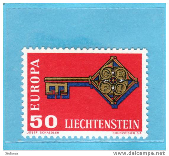 Liechtenstein - N. 446** (Unificato) 1968  Europa Cept - 1968