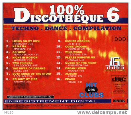 CD Techno-Dance 100% Discothèque 6 Excellent état - Dance, Techno En House