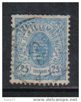 203a - LUSSEMBURGO , 25 Cent N. 45 - 1859-1880 Stemmi