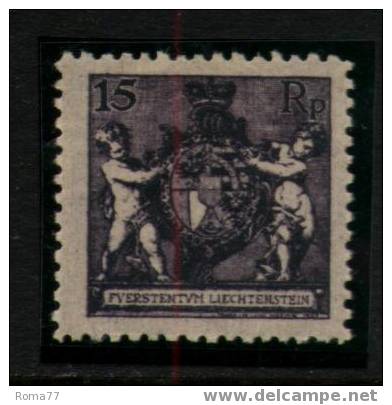 223 - LIECHTENSTEIN : Stemma 15 R. N. 51B Dent 12 1/2  * - Unused Stamps
