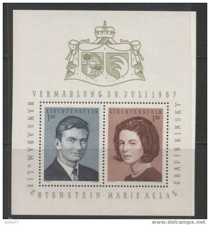 263 - LIECHTENSTEIN 1967 : Nozze Reali , Il BF N. 10  *** - Ungebraucht