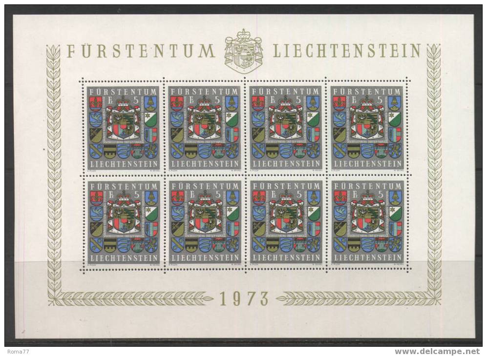 268 - LIECHTENSTEIN 1973 : Stemma , Minifoglio Del N. 537  *** - Neufs