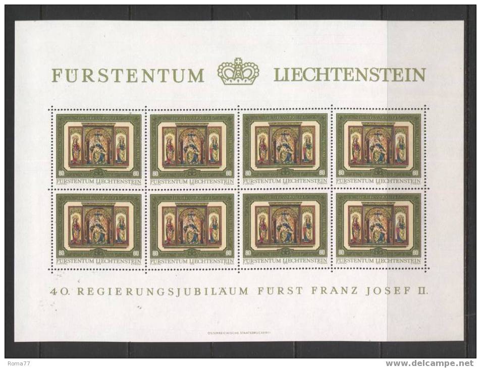 273 - LIECHTENSTEIN 1978 : Avvento Al Trono, Minifogli Dei N. 647/650  *** - Ongebruikt