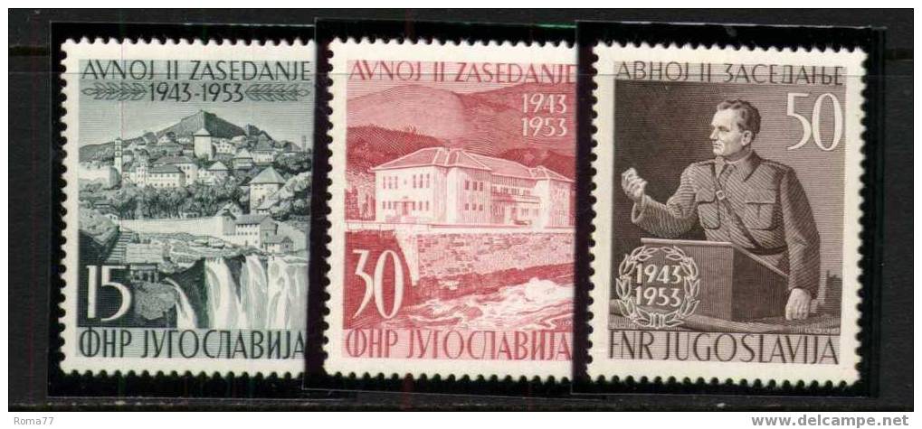 ES317 - YUGOSLAVIA 1953 , Serie  N. 640/642  *** - Nuovi