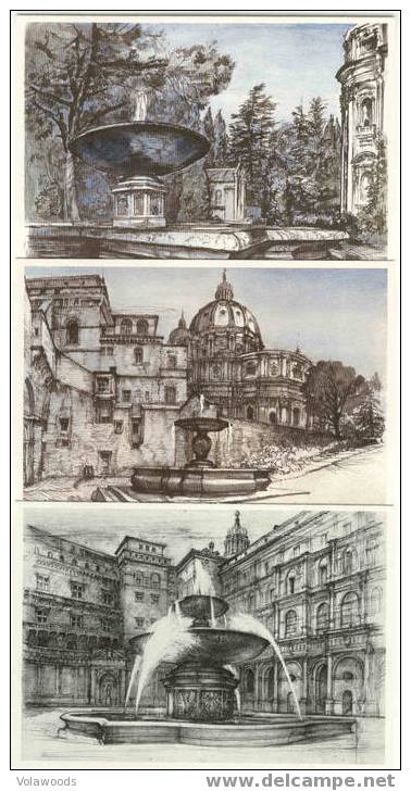 Vaticano - Cartoline Postali In Contenitore Serie Completa FDC Architetture E Fontane Valore Da 120£ - Usati