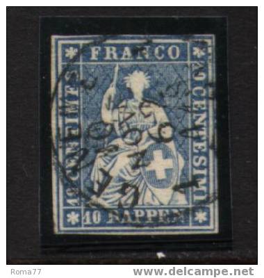 ES371 - SVIZZERA , 10 Rappen N. 27 Usato. Splendido . - Used Stamps
