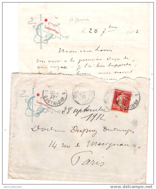 ENV +LETTRE CACHET BATEAU - Maritime Post