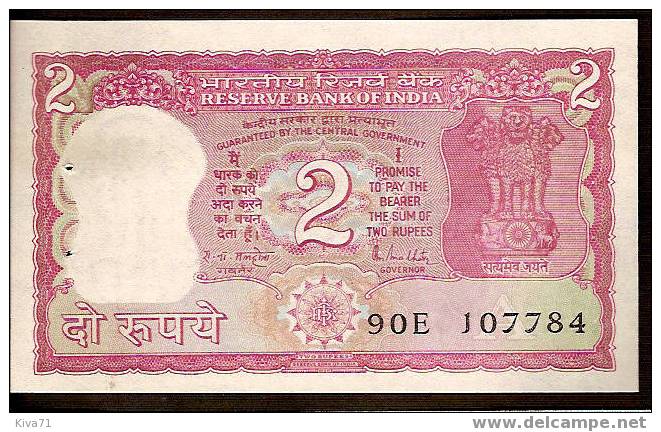 2 Rupees "INDE"  Tigre   1985- 90      Ro 38   39 - Inde